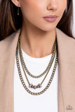 Layered Loyalty - Brass Necklace - Paparazzi Accessories Necklace Bedazzle Me Pretty Mobile Fashion Boutique