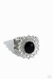 Layered Luminescence - Black Ring - Paparazzi Accessories Ring Bedazzle Me Pretty Mobile Fashion Boutique