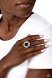 Layered Luminescence - Black Ring - Paparazzi Accessories Ring Bedazzle Me Pretty Mobile Fashion Boutique
