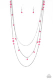 Laying The Groundwork - Pink Necklace - Paparazzi Accessories Necklace Bedazzle Me Pretty Mobile Fashion Boutique