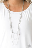 Laying The Groundwork - Silver Necklace - Paparazzi Accessories Necklace Bedazzle Me Pretty Mobile Fashion Boutique