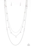 Laying The Groundwork - Silver Necklace - Paparazzi Accessories Necklace Bedazzle Me Pretty Mobile Fashion Boutique
