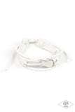 Lead Guitar - White Bracelet - Paparazzi Accessories Bracelet Bedazzle Me Pretty Mobile Fashion Boutique