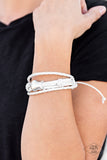 Lead Guitar - White Bracelet - Paparazzi Accessories Bracelet Bedazzle Me Pretty Mobile Fashion Boutique