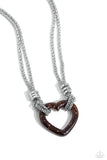 Lead with Your Heart - Brown Necklace - Paparazzi Accessories Necklace Bedazzle Me Pretty Mobile Fashion Boutique