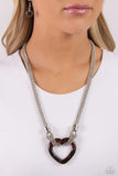 Lead with Your Heart - Brown Necklace - Paparazzi Accessories Necklace Bedazzle Me Pretty Mobile Fashion Boutique
