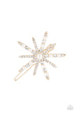 Leading Luminary - Gold Hair Clip - Paparazzi Accessories Hair Clip Bedazzle Me Pretty Mobile Fashion Boutique