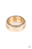 Leading Man - Gold Ring - Paparazzi Accessories Ring Bedazzle Me Pretty Mobile Fashion Boutique