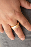 Leading Man - Gold Ring - Paparazzi Accessories Ring Bedazzle Me Pretty Mobile Fashion Boutique