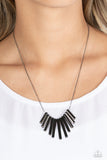 Leading MANE - Black Necklace - Paparazzi Accessories Necklace Bedazzle Me Pretty Mobile Fashion Boutique