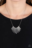Leading MANE - Silver Necklace - Paparazzi Accessories Necklace Bedazzle Me Pretty Mobile Fashion Boutique