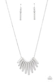 Leading MANE - Silver Necklace - Paparazzi Accessories Necklace Bedazzle Me Pretty Mobile Fashion Boutique