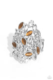 LEAF Home - Brown Ring - Paparazzi Accessories Ring Bedazzle Me Pretty Mobile Fashion Boutique