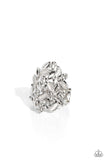 LEAF Home - White Ring - Paparazzi Accessories Ring Bedazzle Me Pretty Mobile Fashion Boutique