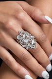 LEAF Home - White Ring - Paparazzi Accessories Ring Bedazzle Me Pretty Mobile Fashion Boutique