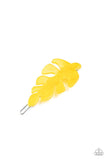LEAF Your Mark - Yellow Hair Clip - Paparazzi Accessories Hair Clip Bedazzle Me Pretty Mobile Fashion Boutique