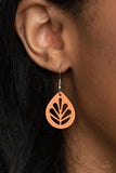 LEAF Yourself Wide Open - Orange Earrings - Paparazzi Accessories Earrings Bedazzle Me Pretty Mobile Fashion Boutique