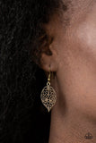 Leafy Lagoon - Brass Necklace - Paparazzi Accessories Necklace Bedazzle Me Pretty Mobile Fashion Boutique