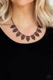 Leafy Lagoon - Copper Necklace - Paparazzi Accessories Necklace Bedazzle Me Pretty Mobile Fashion Boutique
