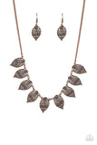Leafy Lagoon - Copper Necklace - Paparazzi Accessories Necklace Bedazzle Me Pretty Mobile Fashion Boutique