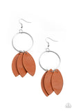 Leafy Laguna - Brown Earrings - Paparazzi Accessories Earrings Bedazzle Me Pretty Mobile Fashion Boutique