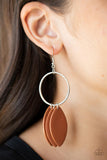 Leafy Laguna - Brown Earrings - Paparazzi Accessories Earrings Bedazzle Me Pretty Mobile Fashion Boutique