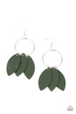 Leafy Laguna - Green Earrings - Paparazzi Accessories Earrings Bedazzle Me Pretty Mobile Fashion Boutique
