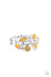 Leafy Luster - Yellow Ring - Paparazzi Accessories Ring Bedazzle Me Pretty Mobile Fashion Boutique