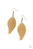 Leafy Luxury - Brass Earrings - Paparazzi Accessories Earrings Bedazzle Me Pretty Mobile Fashion Boutique