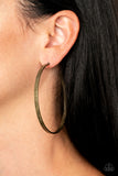 Lean Into The Curves - Brass Earrings - Paparazzi Accessories Earrings Bedazzle Me Pretty Mobile Fashion Boutique