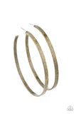 Lean Into The Curves - Brass Earrings - Paparazzi Accessories Earrings Bedazzle Me Pretty Mobile Fashion Boutique