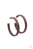 Leather-Clad Legend - Brown Earrings - Paparazzi Accessories Earrings Bedazzle Me Pretty Mobile Fashion Boutique