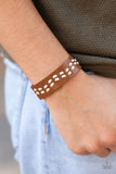 Leather Is My Favorite Color - Brown Bracelet - Paparazzi Accessories Bracelet Bedazzle Me Pretty Mobile Fashion Boutique