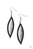 Leather Lagoon - Black Earrings - Paparazzi Accessories Earrings Bedazzle Me Pretty Mobile Fashion Boutique