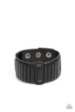 Leather Lumberyard - Black Bracelet - Paparazzi Accessories Bracelet Bedazzle Me Pretty Mobile Fashion Boutique