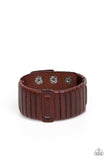 Leather Lumberyard - Brown Bracelet - Paparazzi Accessories Bracelet Bedazzle Me Pretty Mobile Fashion Boutique