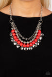 Leave Her Wild - Red Necklace - Paparazzi Accessories Necklace Bedazzle Me Pretty Mobile Fashion Boutique
