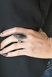 Leave No Trace - Black Ring - Paparazzi Accessories Ring Bedazzle Me Pretty Mobile Fashion Boutique