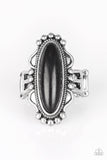 Leave No Trace - Black Ring - Paparazzi Accessories Ring Bedazzle Me Pretty Mobile Fashion Boutique