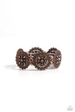 Leave of Lace - Copper Bracelet - Paparazzi Accessories Bracelet Bedazzle Me Pretty Mobile Fashion Boutique