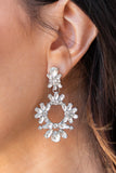 Leave Them Speechless - White Earrings - Paparazzi Accessories Earrings Bedazzle Me Pretty Mobile Fashion Boutique