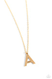 Leave Your Initials - Gold - A Necklace - Paparazzi Accessories Necklace Bedazzle Me Pretty Mobile Fashion Boutique