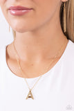 Leave Your Initials - Gold - A Necklace - Paparazzi Accessories Necklace Bedazzle Me Pretty Mobile Fashion Boutique