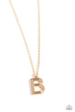 Leave Your Initials - Gold - B Necklace - Paparazzi Accessories Necklace Bedazzle Me Pretty Mobile Fashion Boutique