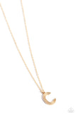 Leave Your Initials - Gold - C Necklace - Paparazzi Accessories Necklace Bedazzle Me Pretty Mobile Fashion Boutique