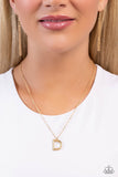 Leave Your Initials - Gold - D Necklace - Paparazzi Accessories Necklace Bedazzle Me Pretty Mobile Fashion Boutique