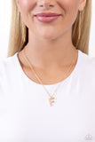 Leave Your Initials - Gold - F Necklace - Paparazzi Accessories Necklace Bedazzle Me Pretty Mobile Fashion Boutique