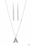 Leave Your Initials - Silver - A Necklace - Paparazzi Accessories Necklace Bedazzle Me Pretty Mobile Fashion Boutique
