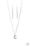 Leave Your Initials - Silver - C Necklace - Paparazzi Accessories Necklace Bedazzle Me Pretty Mobile Fashion Boutique