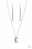 Leave Your Initials - Silver - E Necklace - Paparazzi Accessories Necklace Bedazzle Me Pretty Mobile Fashion Boutique